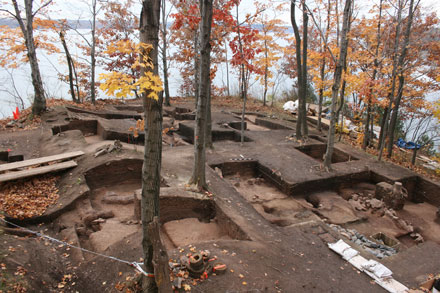 Vue du site Cartier-Roberval lors des fouilles de 2005 à 2010
