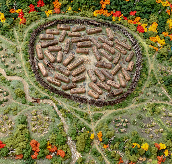 Section de la maquette présentée à Pointe-à-Callière