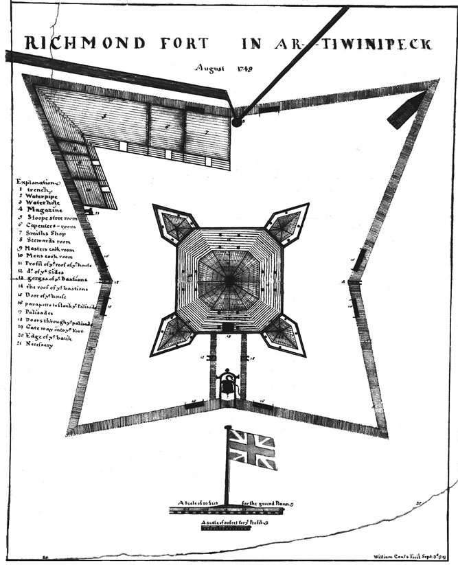 Plan de Fort Richmond dressé en 1751 